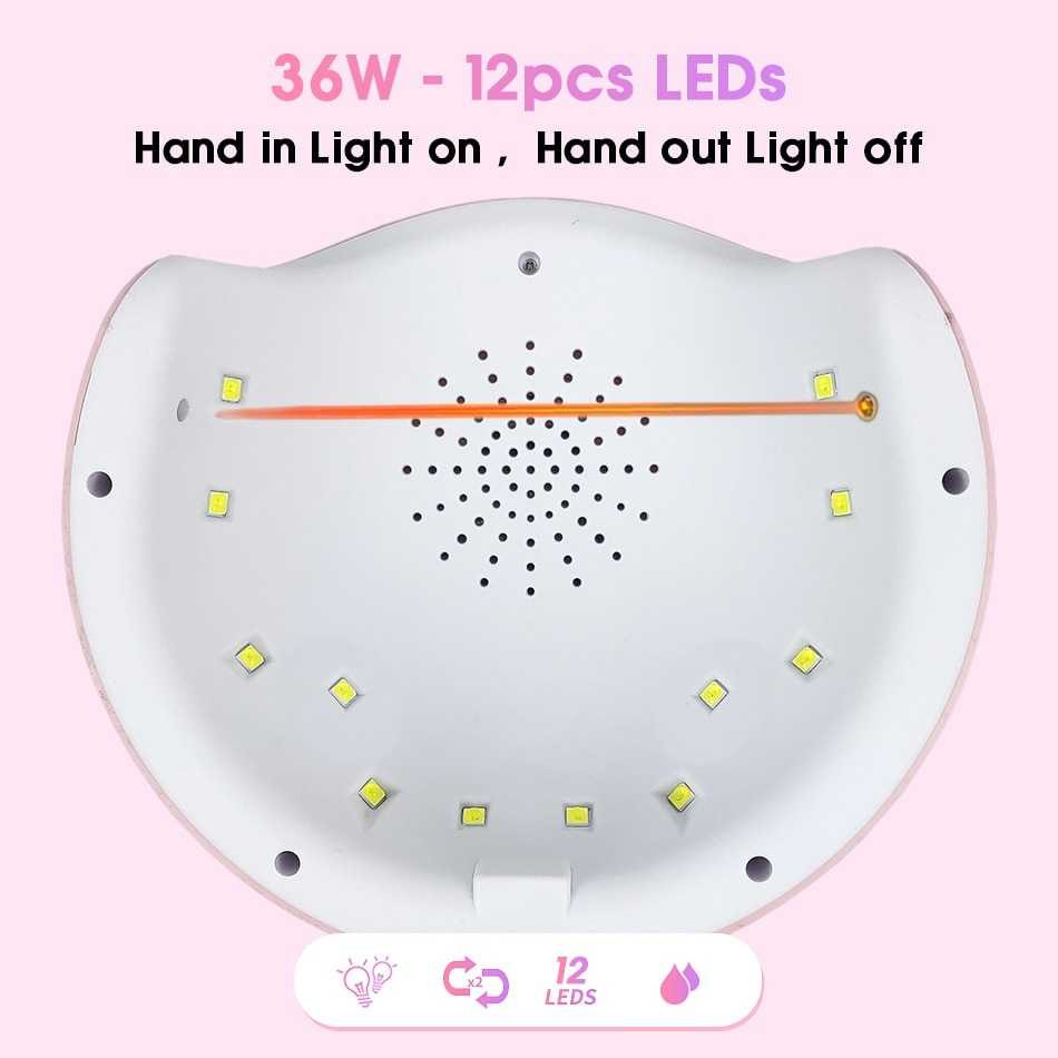 Bayar Ditempat ROHWXY Pengering Kutek Kuku UV LED Nail Dryer 36W - Star6