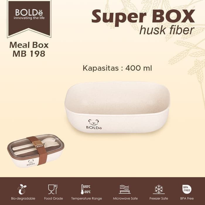 BOLDe Super BOX Husk Fiber Meal &amp; Lunch BOX MB-198 Asli Original