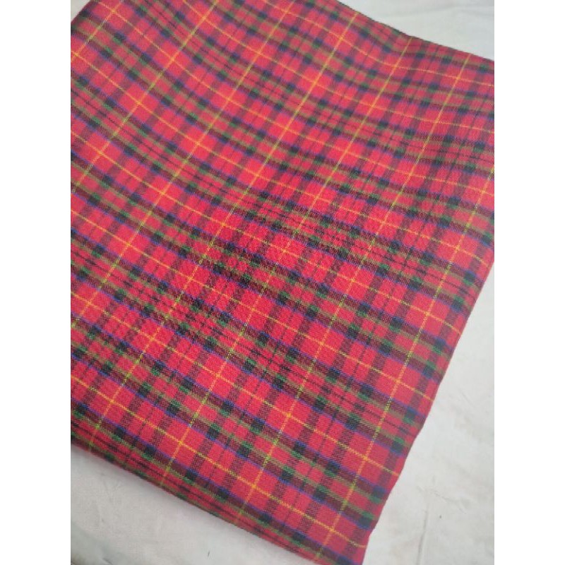 [GULUNGAN] KAIN YANDET KOTAK MERAH KEMEJA ADEM HALUS LEMBUT JAHIT GULUNG KONVEKSI PRODUKSI SERAGAM