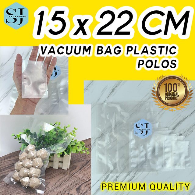 15x22 cm - Premium Vacuum Bag Plastic Plastik Sealer Polos Packaging