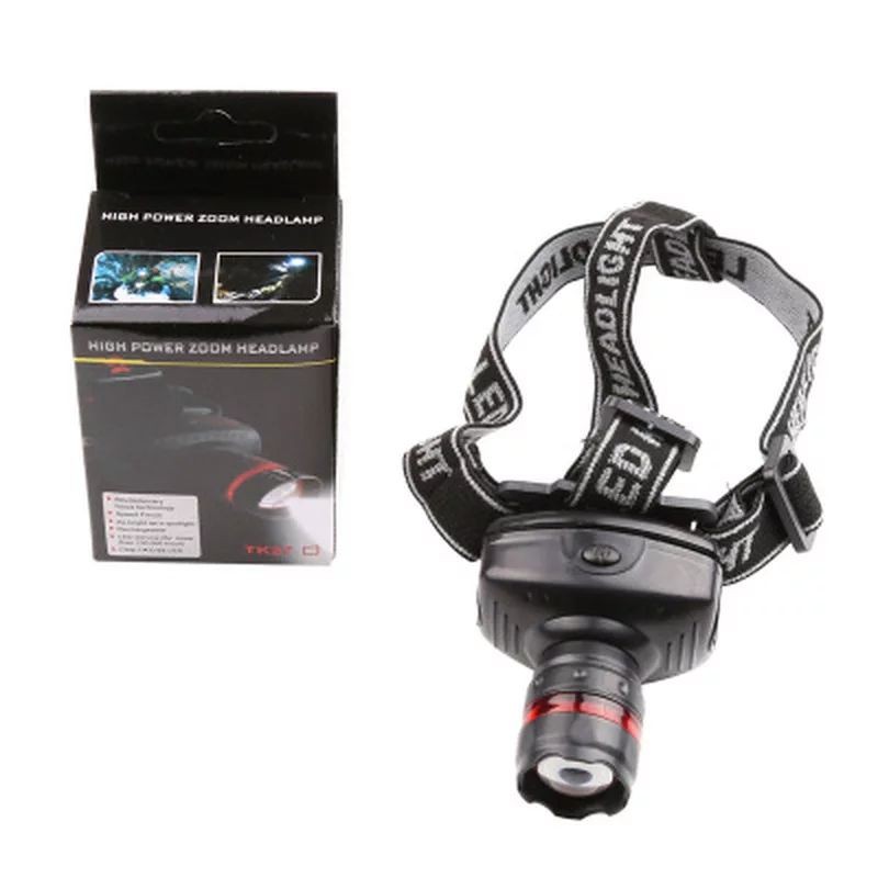 Headlamp 3 Mode Zoom Hiking Lampu Sepeda