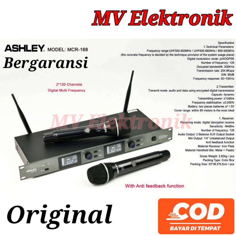 Mic Wireless Ashley MCR 168 Original MCR168