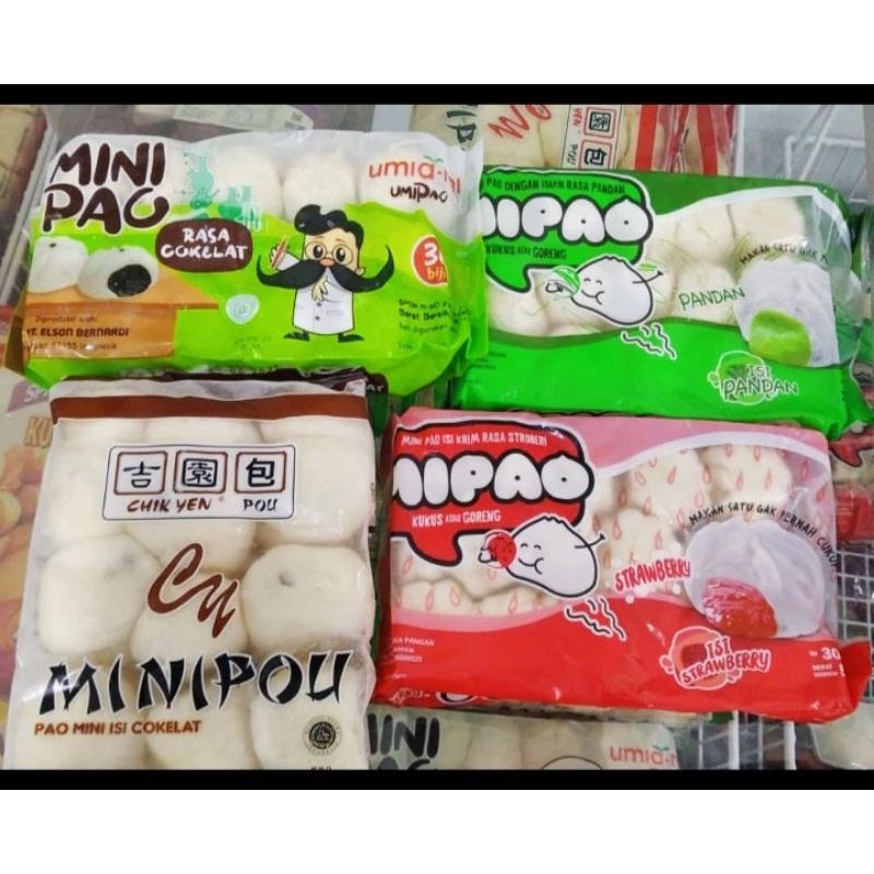 

Minipao Coklat/ stoberi / kacang ijo / Bakpao