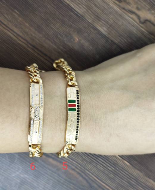 Fifi Fashion Gelang Tangan Plat Sisik Naga Lapis Emas