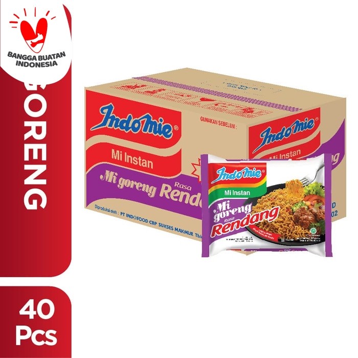 INDOMIE GORENG RENDANG 91GR 1 DUS ISI 40 HALAL FRIED NOODLE