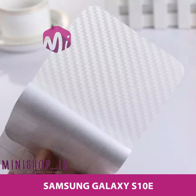 SAMSUNG GALAXY S10e / SAMSUNG S10e SKIN CARBON BACKSCREEN PROTECTOR ANTI GORES HP