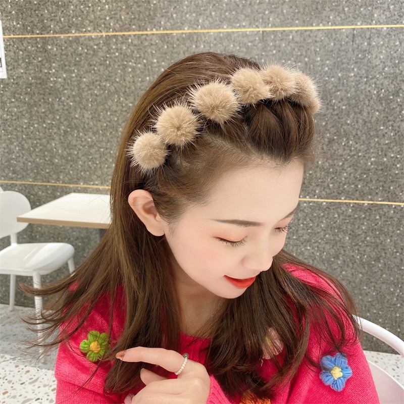 Bando Pita rambut mutiara akrilik Korea