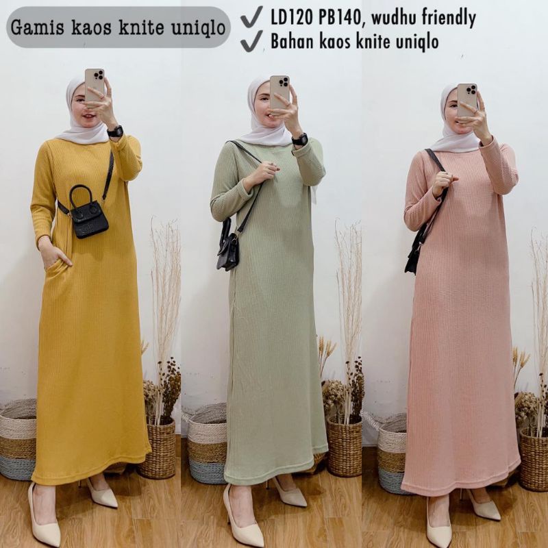 gamis kaos knite Uniqlo
