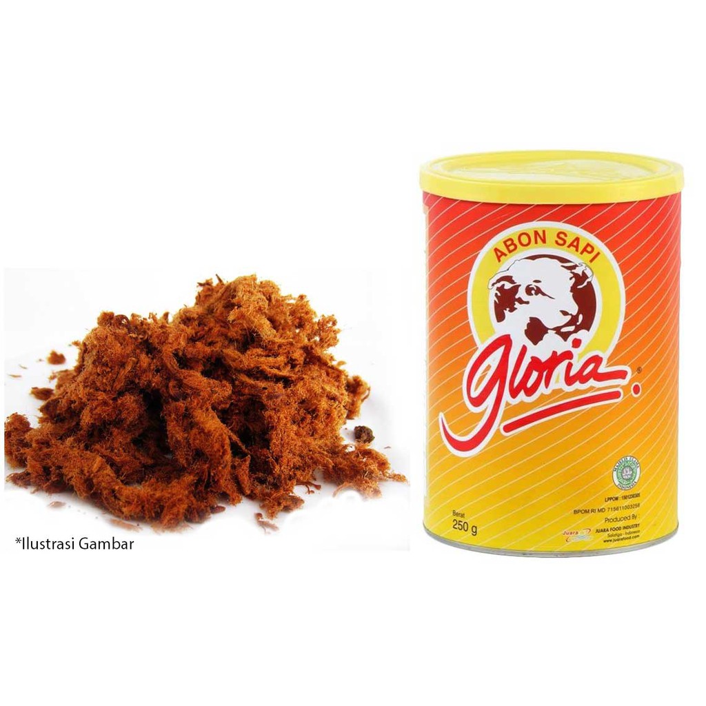 {HALAL} GLORIA Abon Sapi / Ayam 250gr Chicken / Beef Floss Kaleng