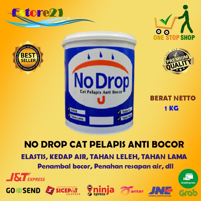 Nodrop Cat Anti Bocor Pelapis tembok waterproofing atap genteng dak anti rembes exterior 1 kg