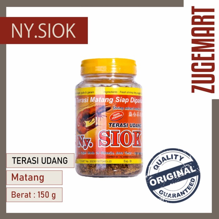 

Trasi / Terasi Udang Matang NY SIOK - 150gr