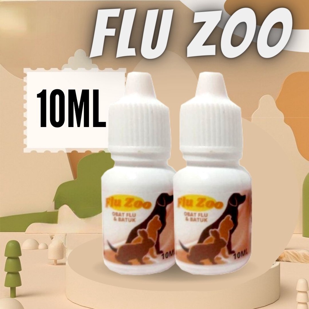 Obat Flu Batuk Pilek Anjing Kucing Kelinci Hamster FLUZOO Aman Untuk Kitten Original FEZONE