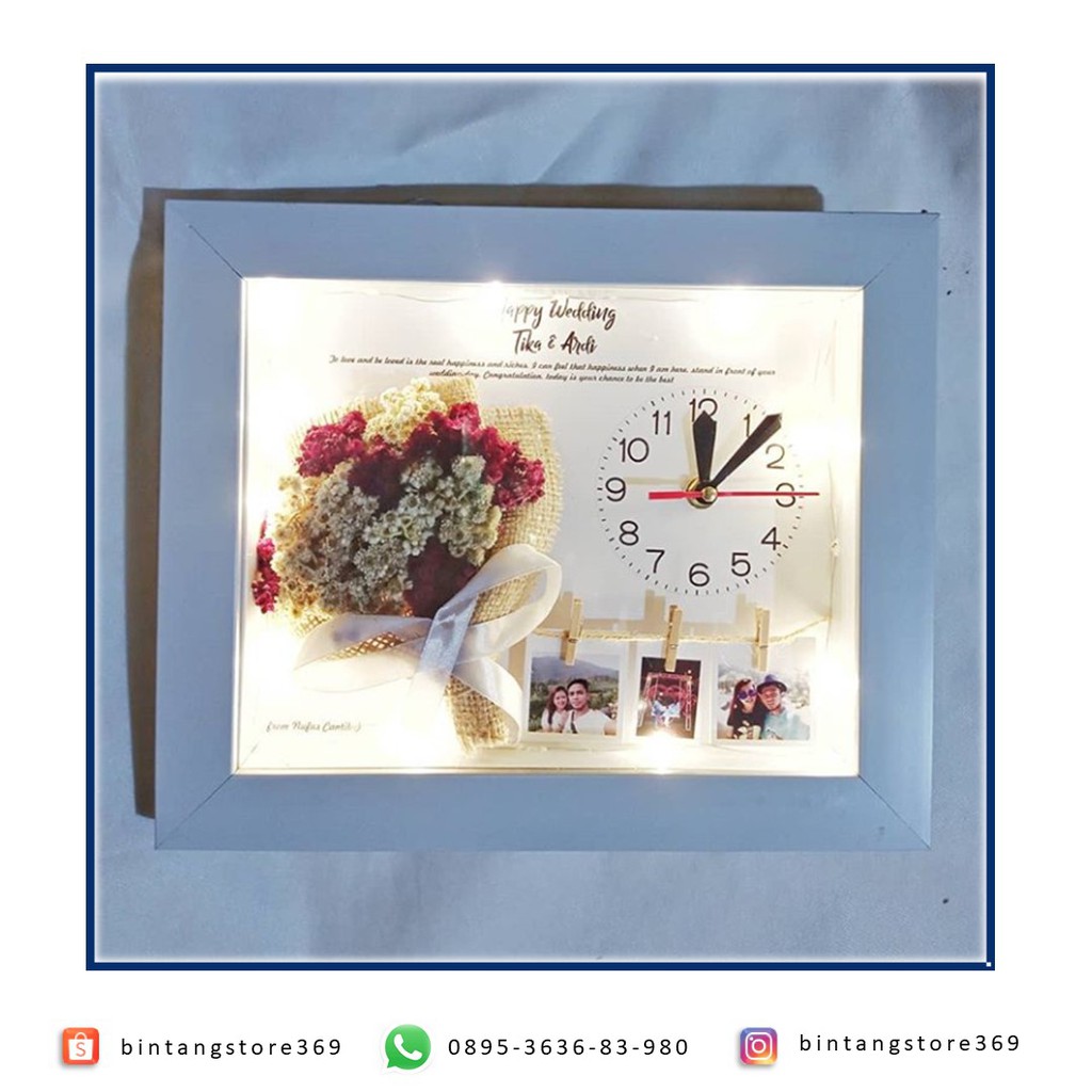 Download Plus Pigura Led Jam 3d Jam Kado Pernikahan Termurah 3d Frame Kado Wisuda Terbaru Ultah Gift Shopee Indonesia