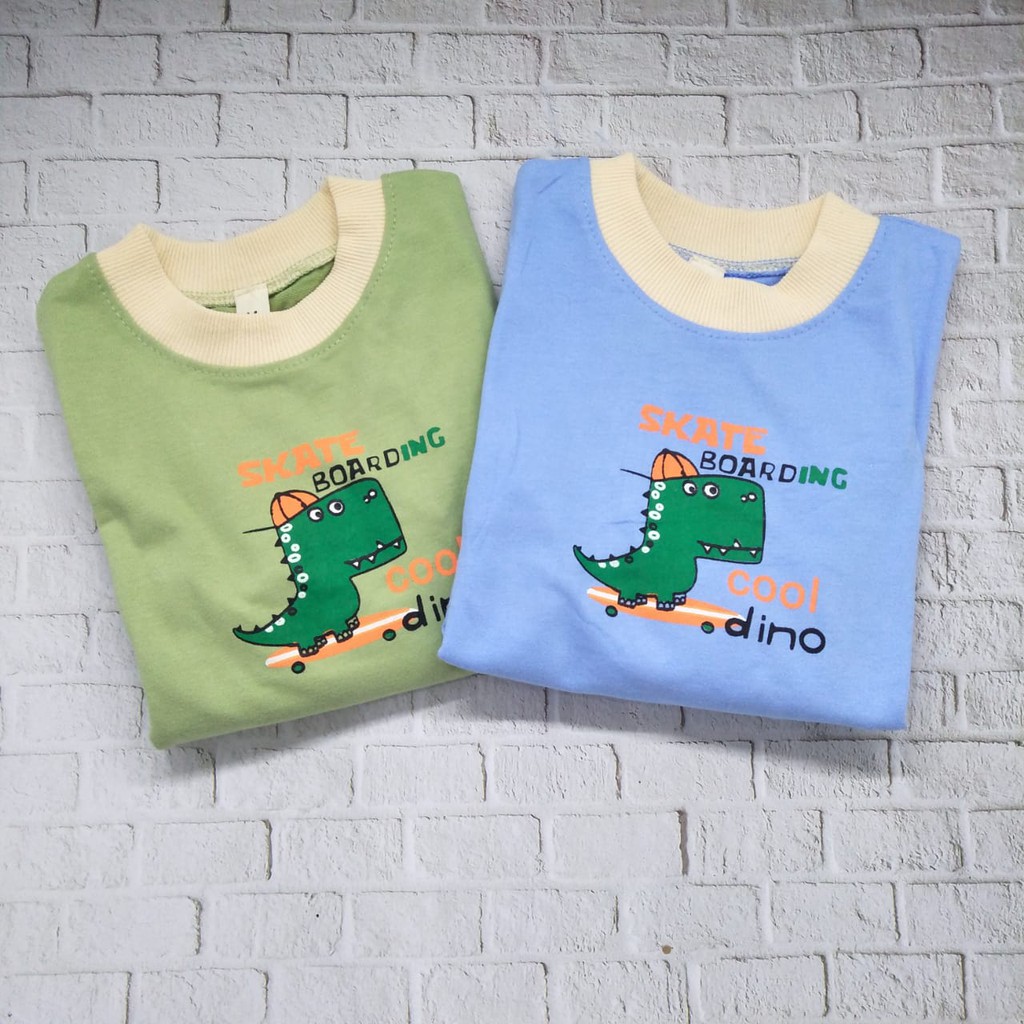 Sweater anak laki laki lucu murah usia 1-5thn 100% import kualitas premium gambar COOL DINO