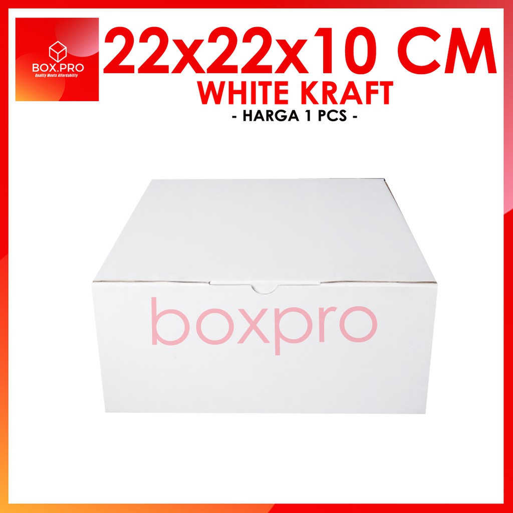

Kardus PUTIH uk 22x22x10 cm (ECER) Die Cut Box Kotak Packing Aksesoris Baju Makanan Pizza Hijab Kue