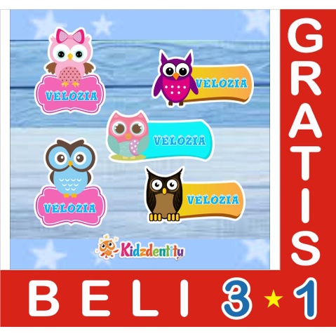 

LABEL NAMA CUTE OWL