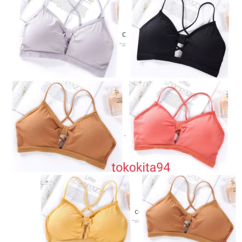 Bra Sport Wanita Import Ring Polos 1pcs - Sports Bra Korea Satuan - Bra BH Wanita Import Model Ring Satuan Tanpa Kawat