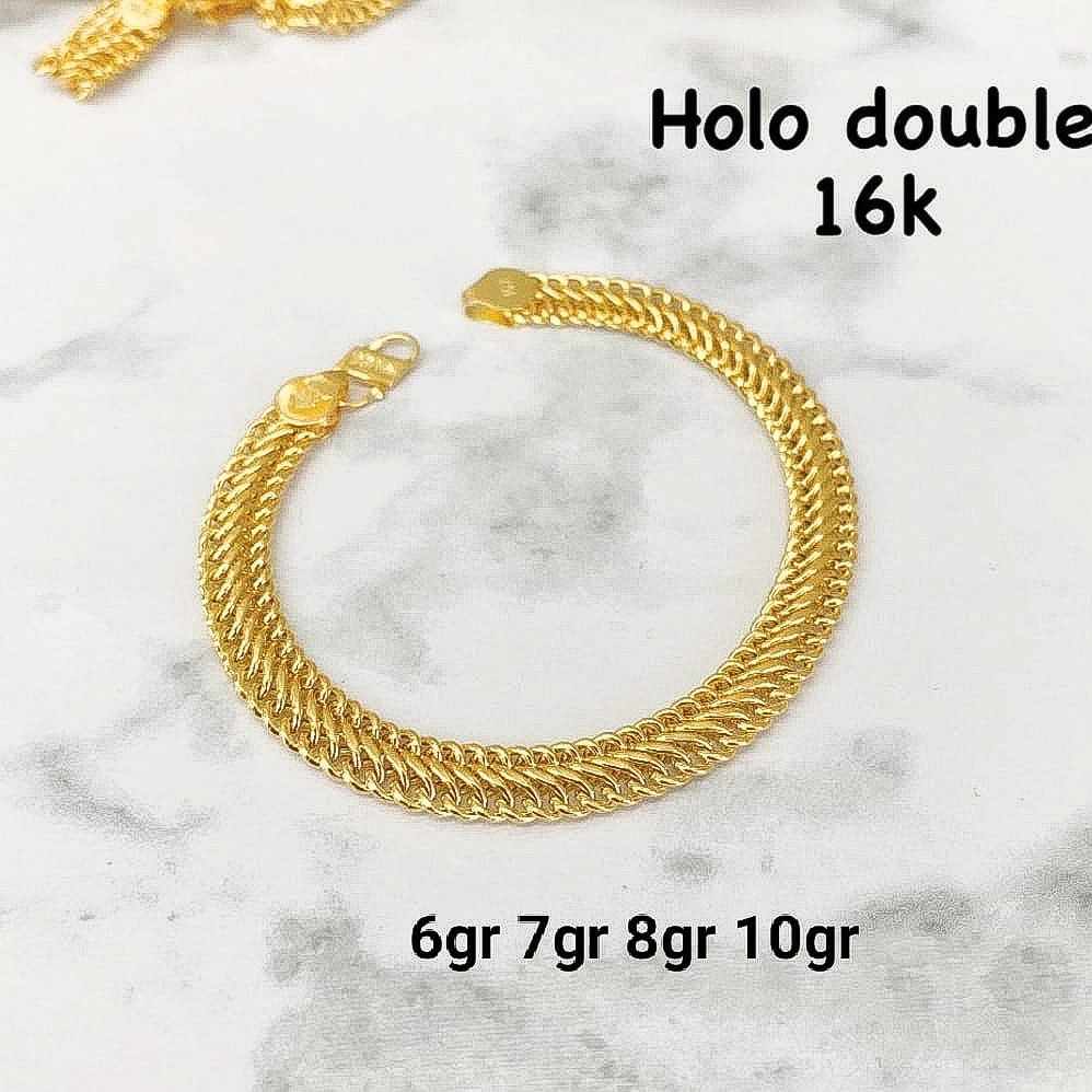 Kalung rantai tangan model holo super anak dan dewasa emas asli kadar 700 70% ubs surabaya super double  sisik naga cowok lebar