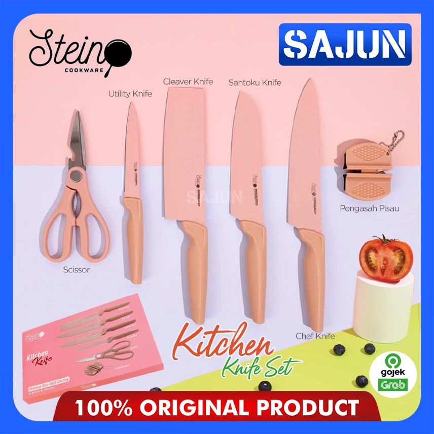 STEIN Cookware Diamond Kitchen Knife Set Pisau 6 in 1