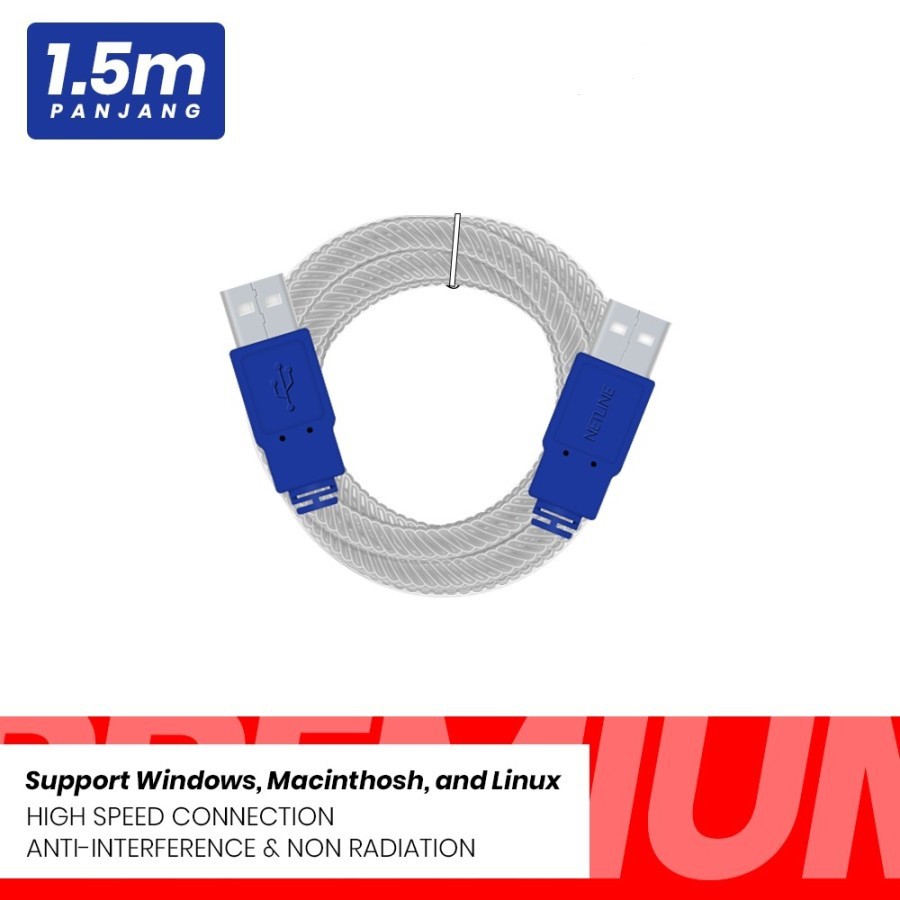 Cable usb male to male 1.2m Bestlink - Kabel usb cowok cowok 1.2 meter