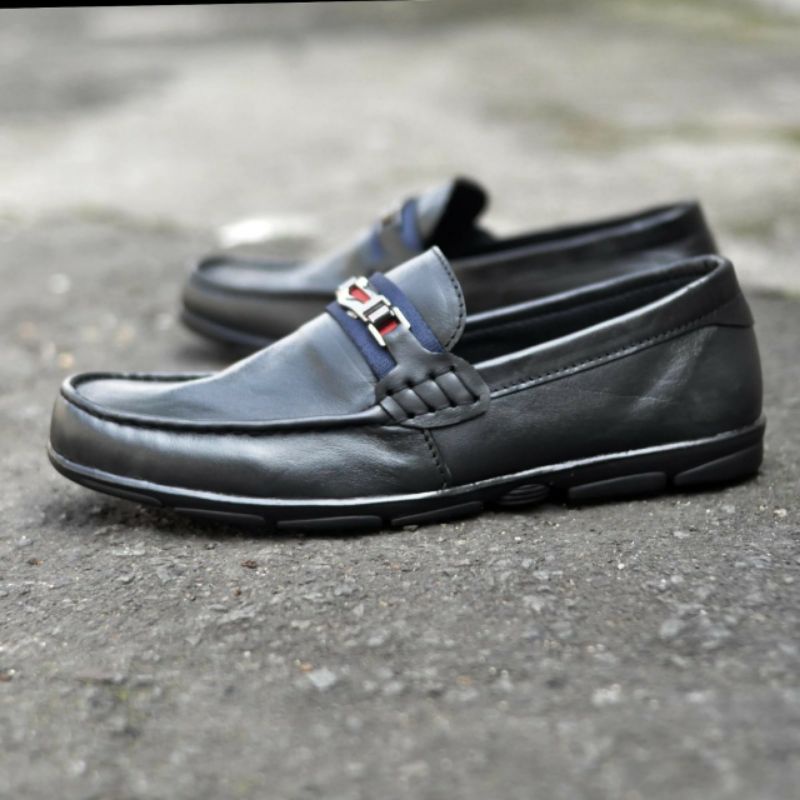 TICE SLOPE Sepatu Kulit Pria Sepatu Formal Pria Slip On Loafers Casual Kerja Kantor Slop Selop Pesta Kondangan