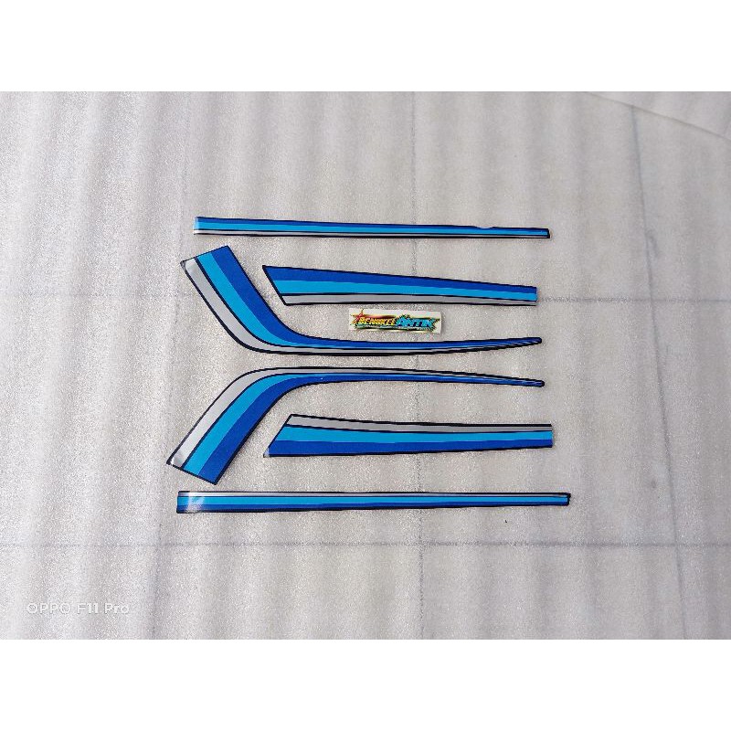 striping sticker gl pro list biru