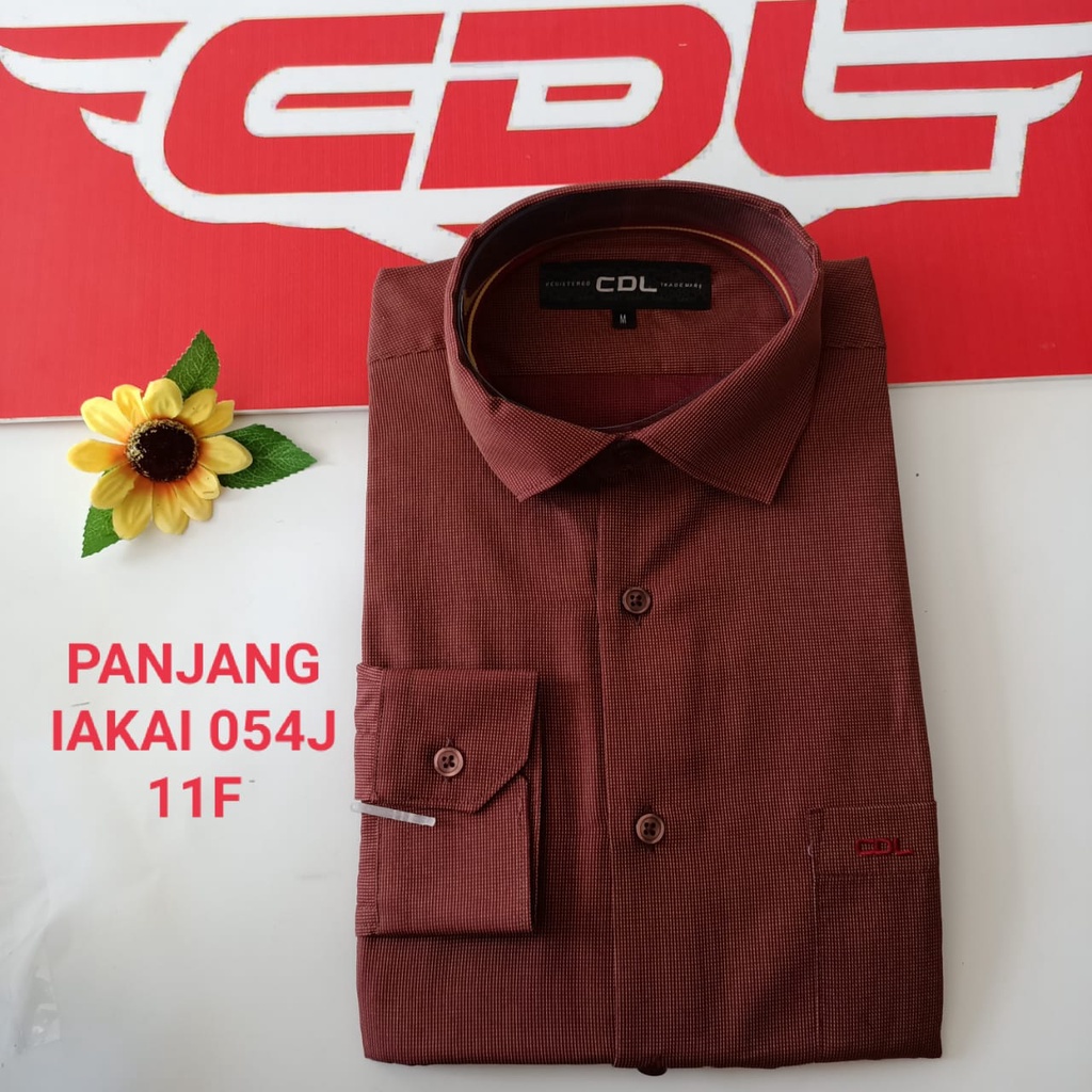 gos CDL (CARDINAL) KEMEJA FORMAL MOTIF SLIMFIT Pakaian Pria Atasan Kemeja Hem Lengan Panjang Original