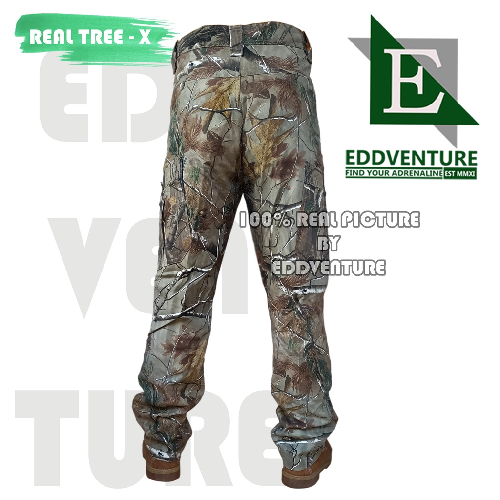 Celana panjang PDL cargo kargo pria loreng kamuflase camo REAL TREE X bahan import premium terbaru tactical outdoor tebal murah