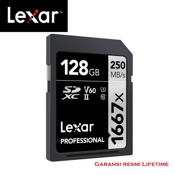 Lexar Professional 1667x SD Card XC 128GB Up To 250MB/s-Garansi Resmi