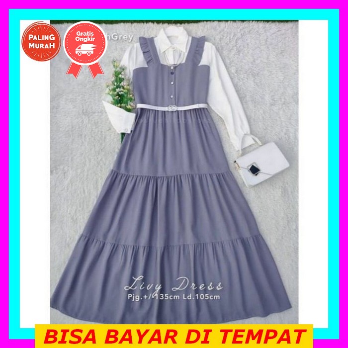 Tamara Dress | Gamis Korean Style | Busui Friendly | Bisa Cod | Termurah | Dress Muslimah Wanita Ter