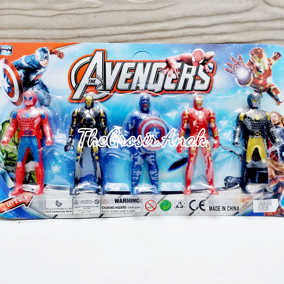 The Avengers Superhero Mainan Mini Action Figure Captain America Spiderman Iron Man