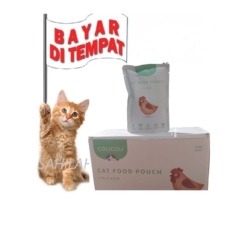 TERBARU !! MAKANAN KUCING BASAH TERMURAH COUCOU WET CAT FOOD POUCH RASA AYAM