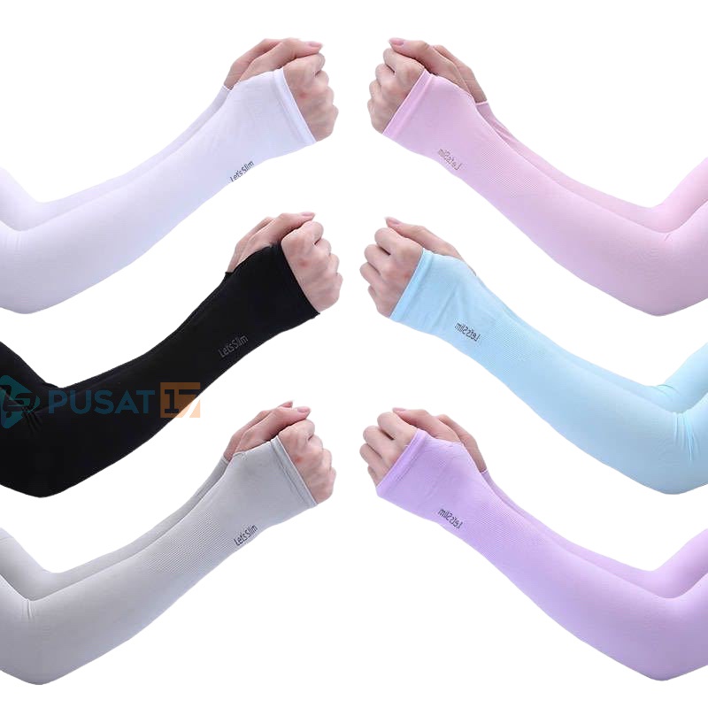 PUSAT17 MANSET TANGAN ANTI UV / MANSET LENGAN PANJANG / HANDSOCK POLOS MANSET WANITA PRIA / MANSET JEMPOL POLOS / SARUNG LENGAN MUSLIM / ARM SLEEVE HANDSOCK