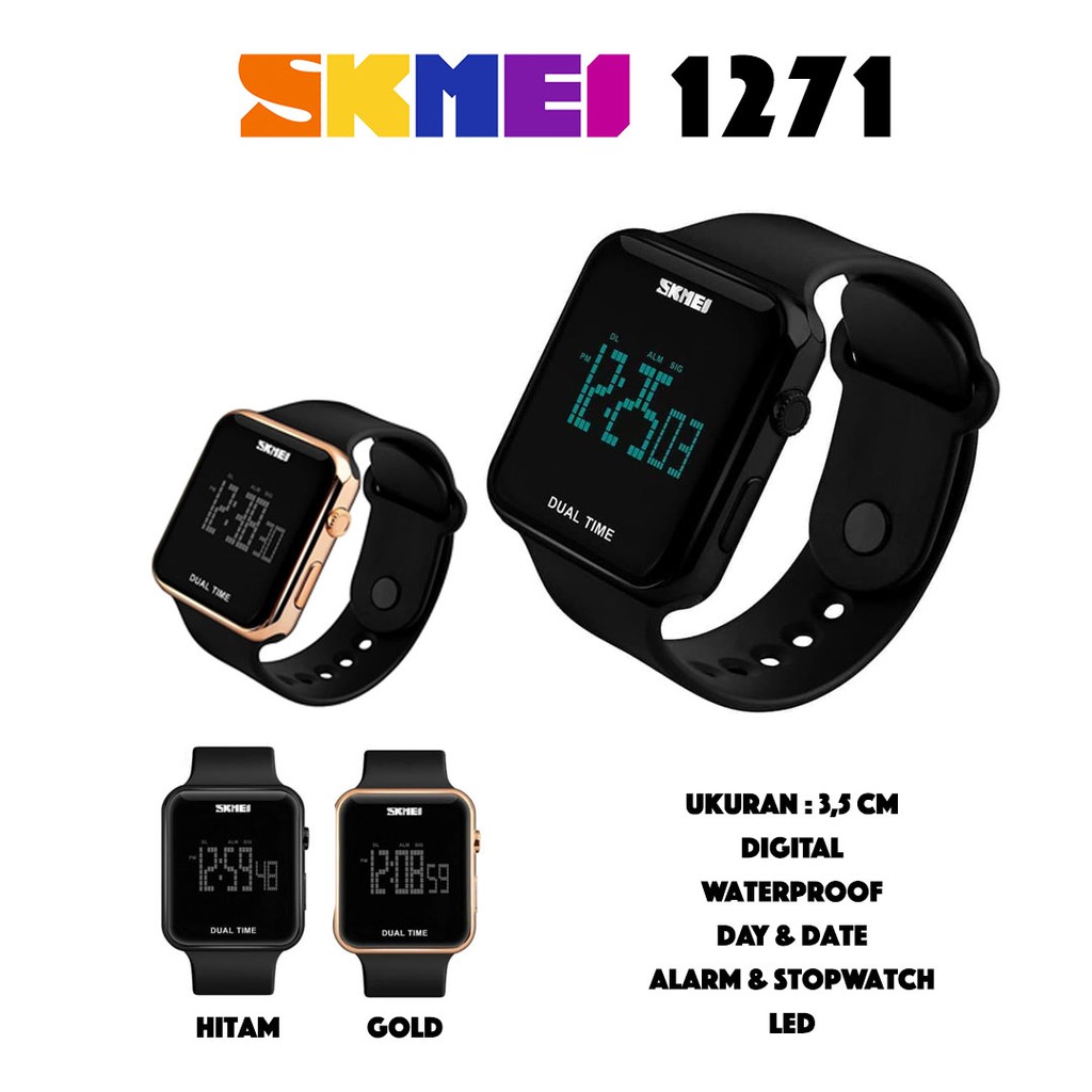 Jam Tangan Skmei 1271 Karet Digital Original Water Resistant