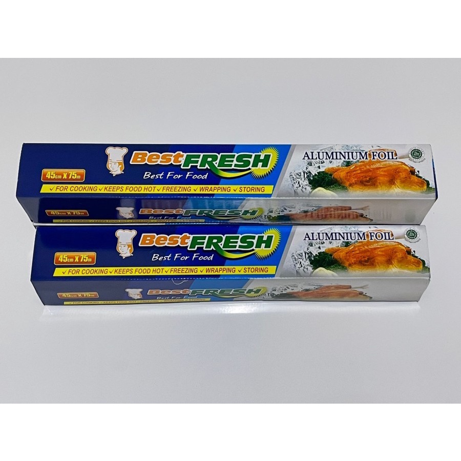 ALUMINIUM FOIL ROLL BEST FRESH FOR FOOD - SIZE 45 cm X 75 meter