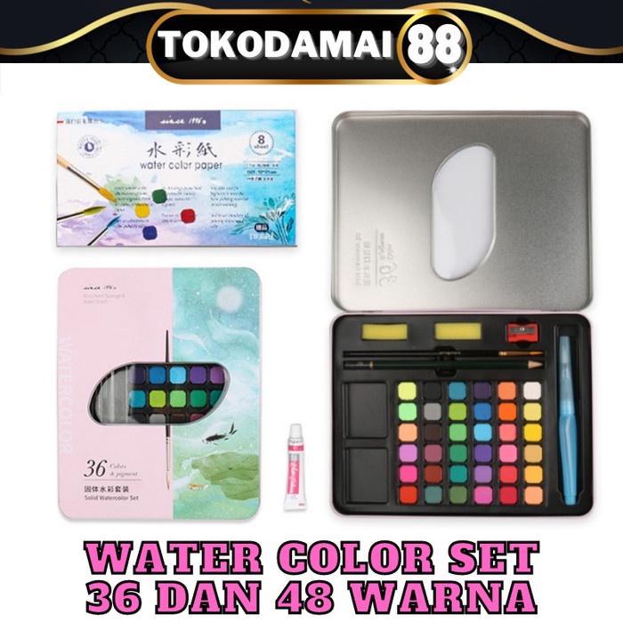 

Produk Terbaru Water Color Set Isi 36 Warna - Alat Cat Air Set (Kuas Dan Kertas)