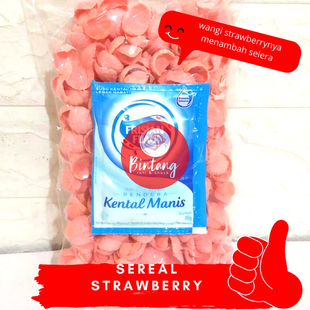 

sereal rasa strawberry | 250 gram free kardus dan bubble wrap untuk pengiriman ekspedisi