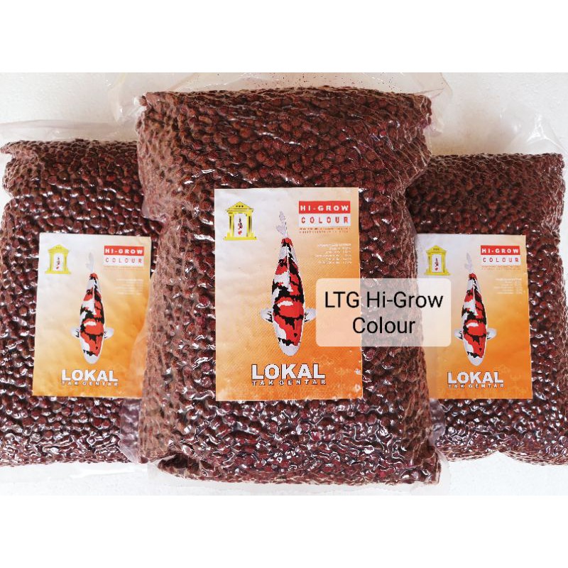 Pakan Ikan Koi Lokal Tak Gentar LTG Hi-Grow Colour / Color 1kg