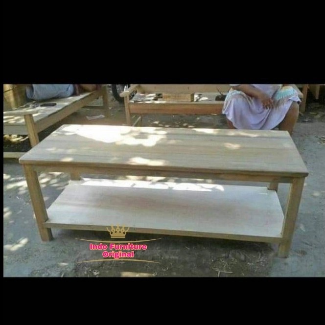 Meja Tamu Panjang - Meja Coffee Lesehan Berkualitas Kayu Kalimantan