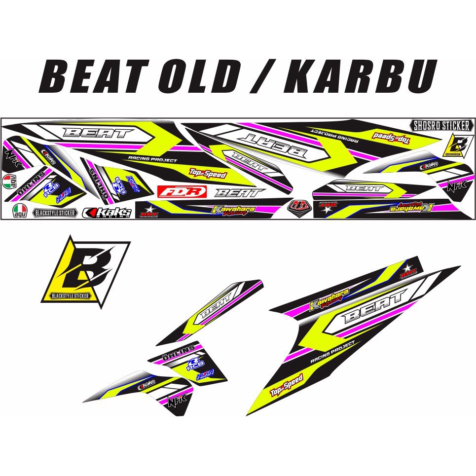 STRIPING MOTIP ROAD RACE HONDA BEAT OLD KARBU VARIASI / STRIPING STIKER ALL VARIASI BEAT KARBU RACIN