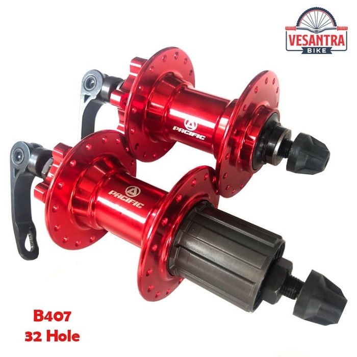 PACIFIC B407 HUB FREEHUB JANGKRIK SIX BOLT 32H MERAH