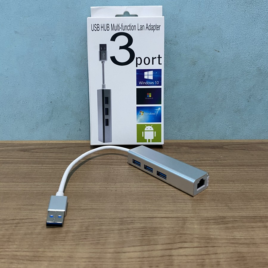 USB 3.0 To HUB 3 Port With Lan Gigabit Ethernet Adapter Converter - High Speed