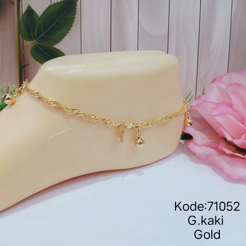 GELANG KAKI BIJI LADA KOMBINASI TITANIUM LAPIS EMAS 18k 74004.17-24.74063A