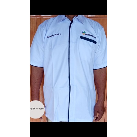 Baju Dinas Putih List Navy Pria / Baju ASN Pria