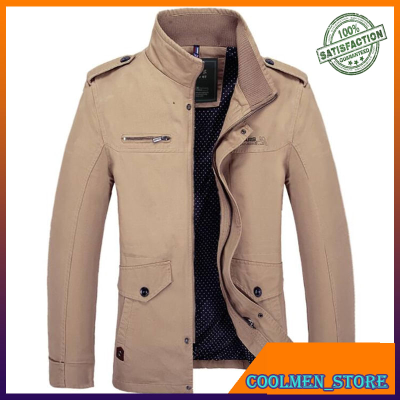 Jaket Parka Pria Original Import Men's Casual jacket 100% cotton washed coats mens Army Military