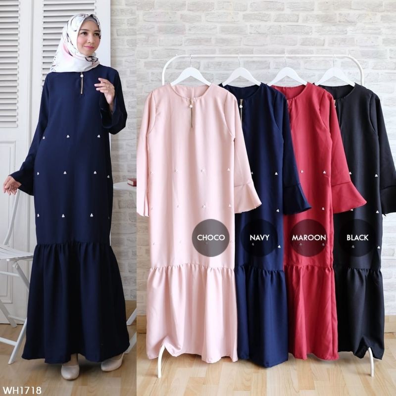 MERMAID DRESS Bahan Moscrepe  Pakaina Wanita Gamis Panjang Terusan Gamis Wanita Dress Mulim Terbaru