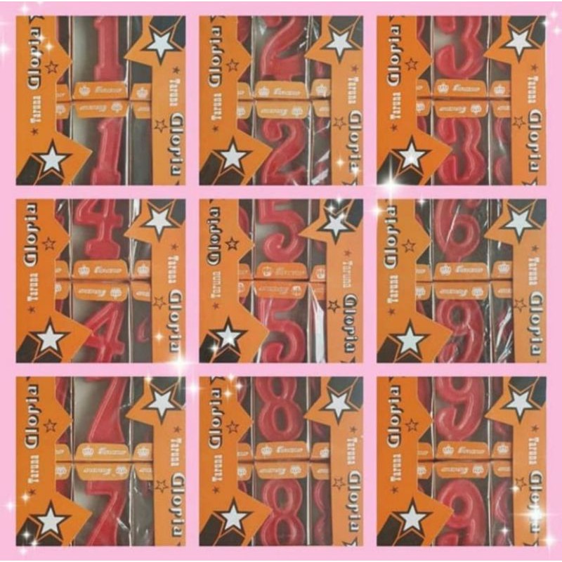 Lilin Angka Polos Merah /Lilin Ulangtahun