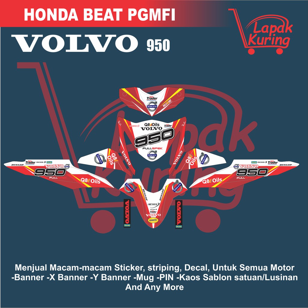 DECAL STICKER HONDA BEAT FI 2013-2015 VOLVO