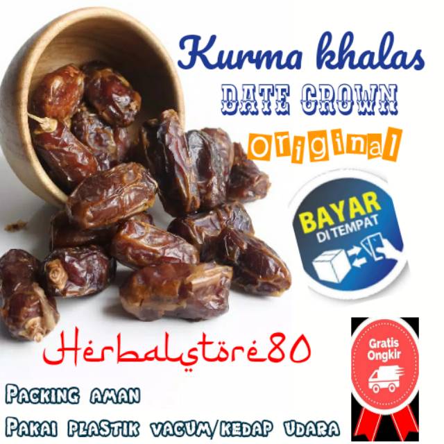 

Kurma date crown khalas fresh | kurma khalas 250gr original murah