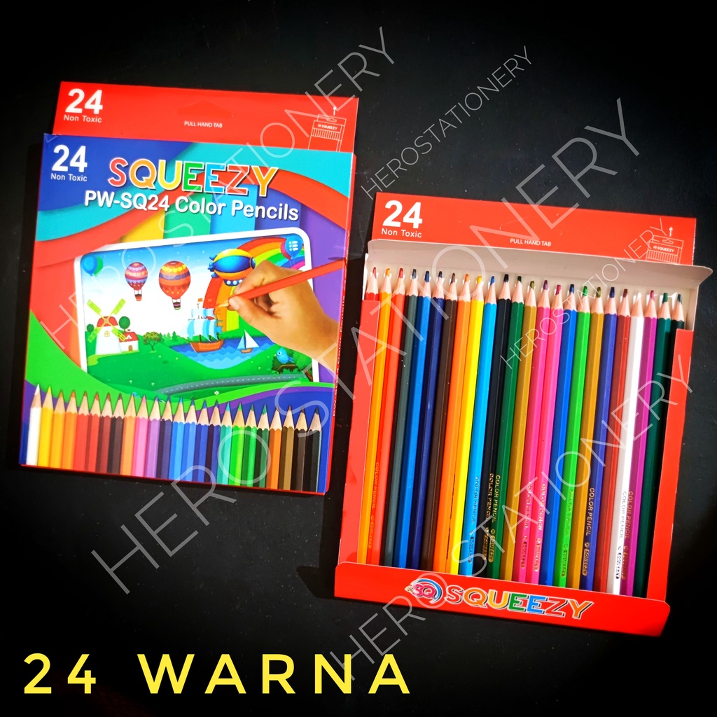 

Squeezy pensil warna color pencil mini ekonomis 24 warna
